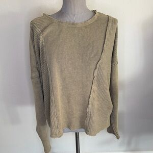 Altar'd State Sage Green Knit Sweater